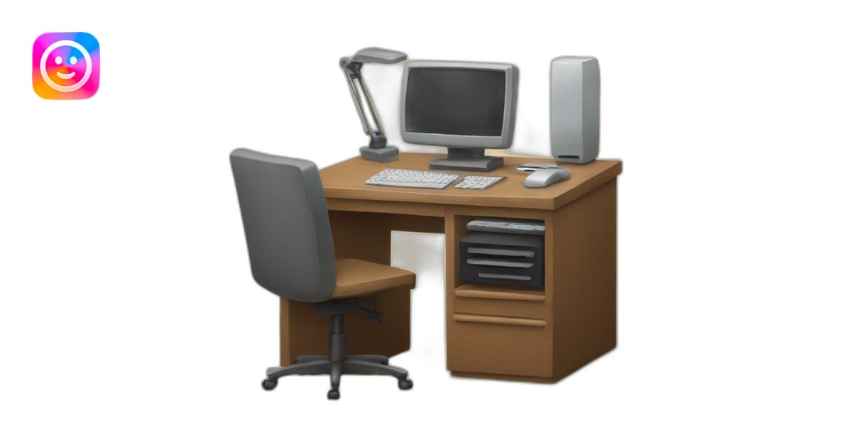 tiny-desk-with-computer-monitor emoji | AI Emoji Generator