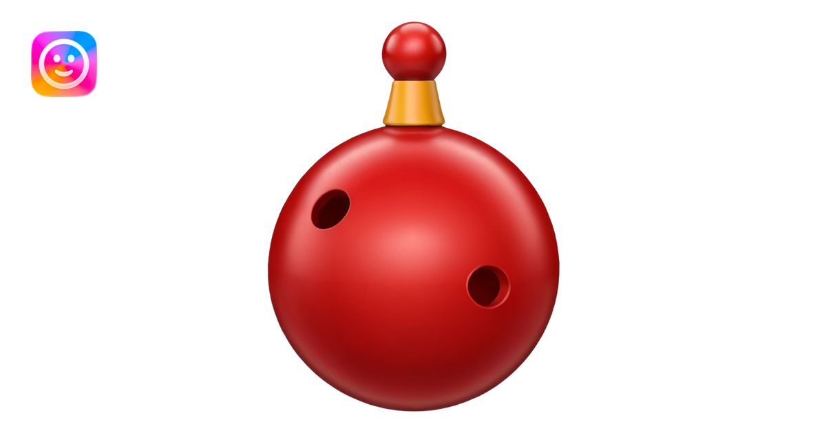 red bowling ball with 3 finger holes in. a triangle emoji | AI Emoji ...