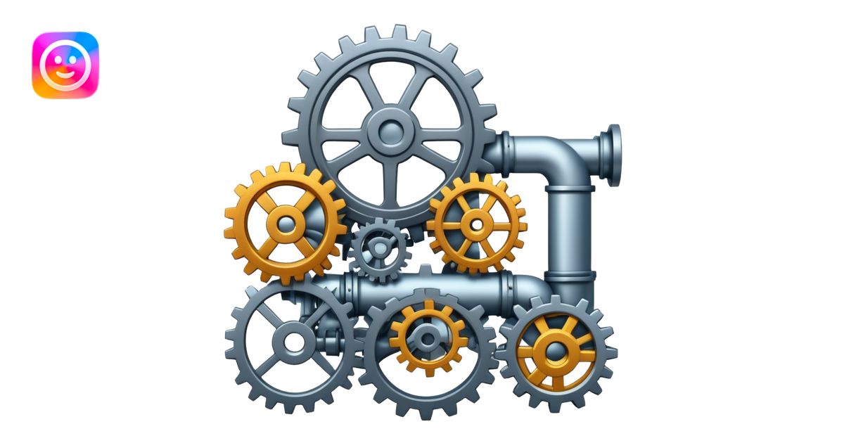 continuous integration pipeline with code and gears emoji | AI Emoji ...