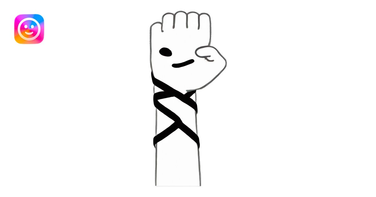 Black lines wrapped around the arm. Teffilin emoji | AI Emoji Generator