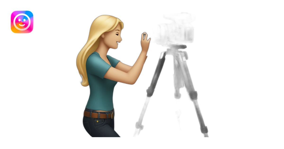 Male Photographer shooting female model emoji | AI Emoji Generator