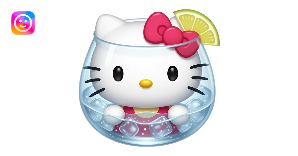 hello kitty themed cocktail with actual hello kitty illustration as a ...