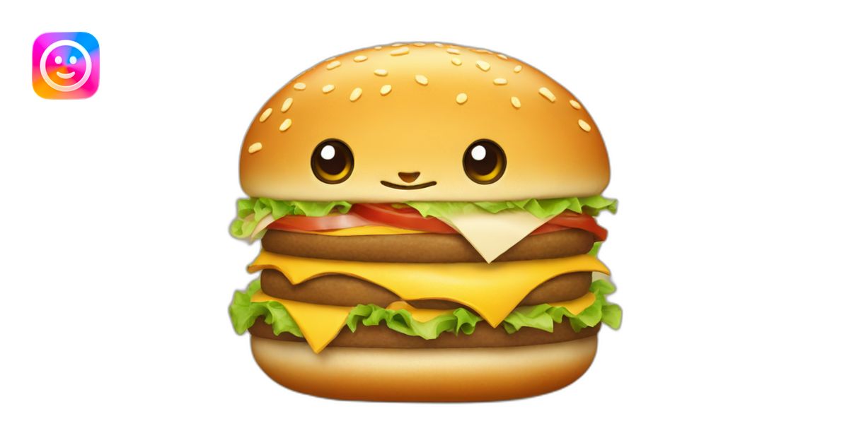 hammy the hamburger with a face emoji | AI Emoji Generator
