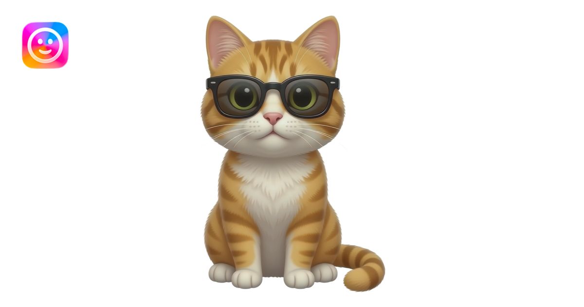 Cat wearing sunglasses emoji | AI Emoji Generator