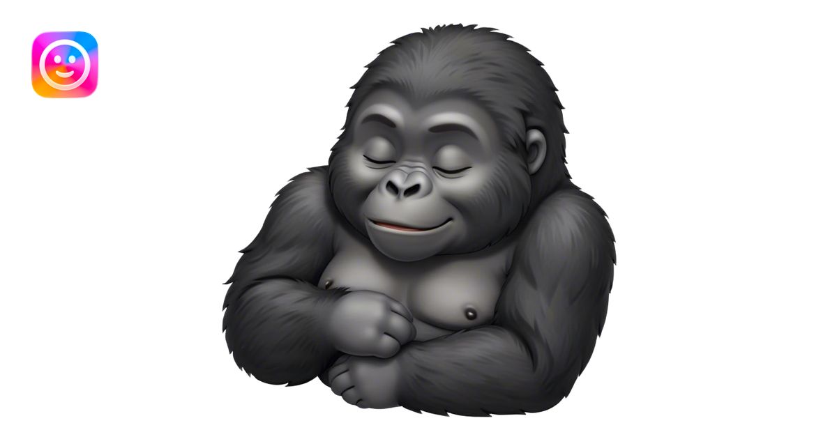 Meme-Worthy cute Sleeping mountain Gorilla Portrait Emoji, Head resting ...