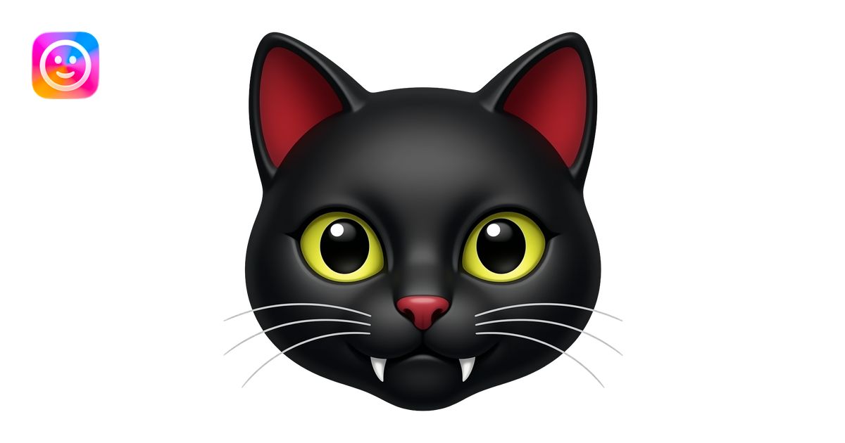 make a vampire cat make it only a face and with black and red fur emoji ...