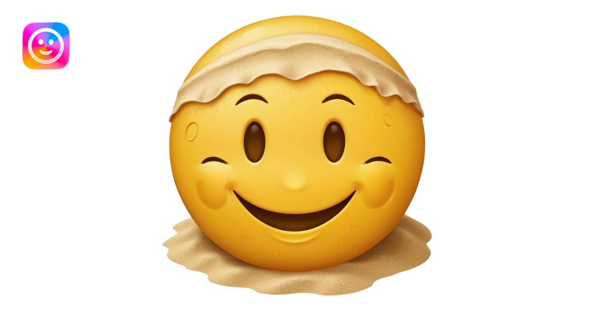 A smiley face getting sendy emoji | AI Emoji Generator