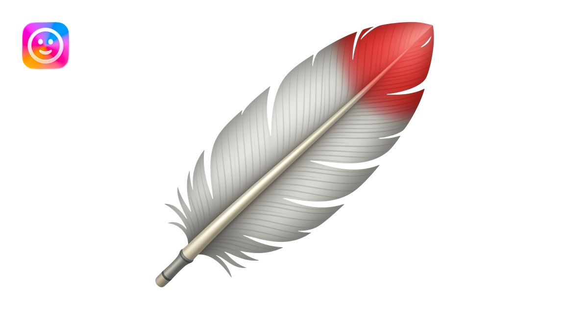 very long feather red tip - no background copy/paste emoji | AI Emoji ...