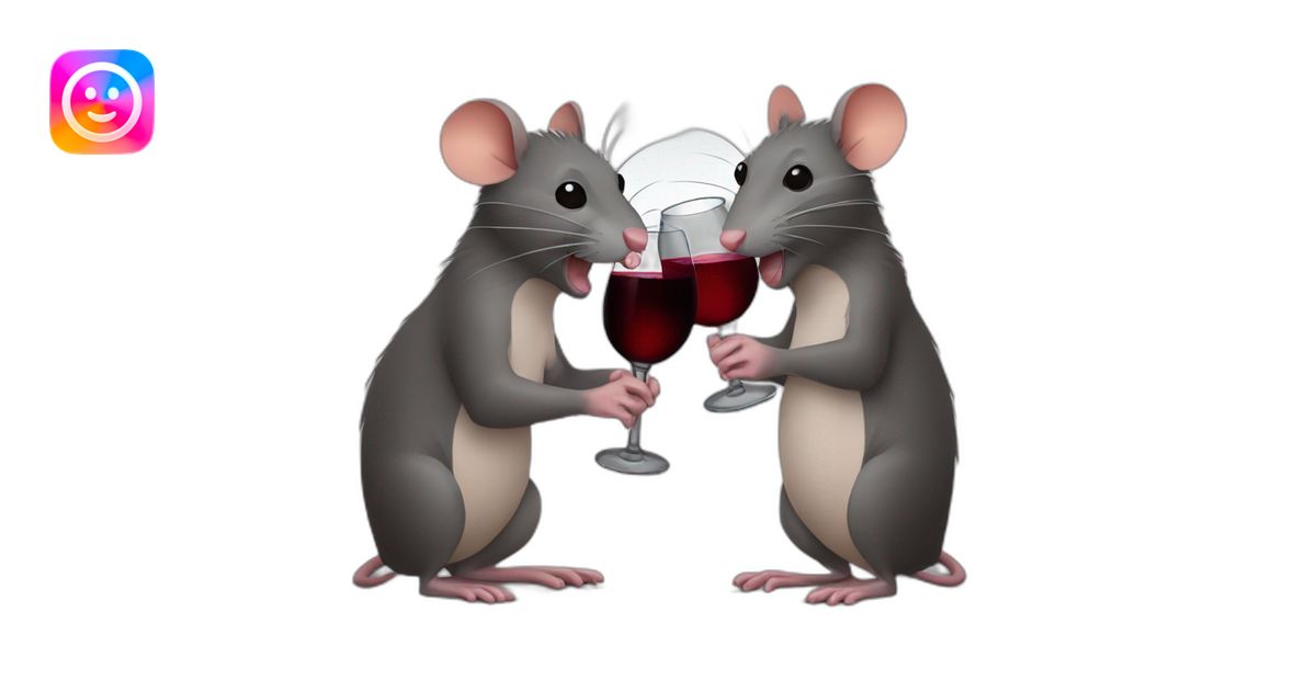 Two rats drinking red wine emoji | AI Emoji Generator