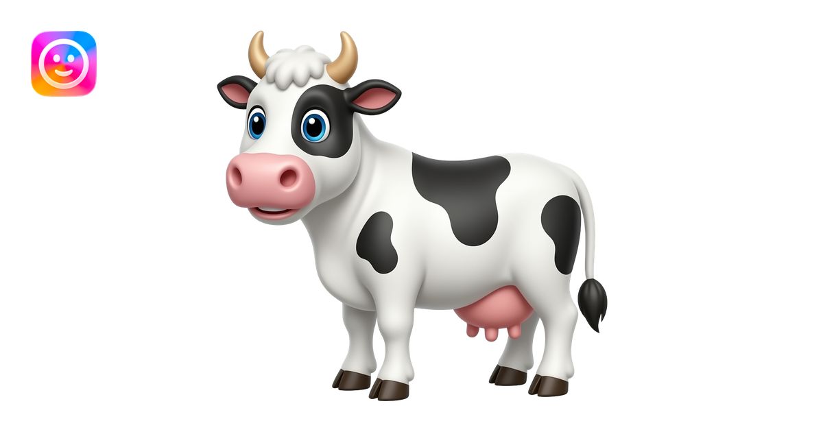 Cartoon white cow emoji | AI Emoji Generator