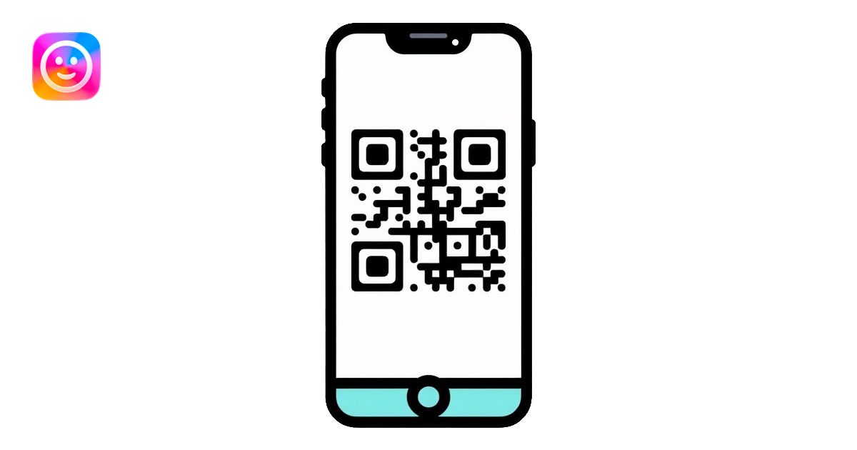 smartphone displaying QR code on screen emoji | AI Emoji Generator