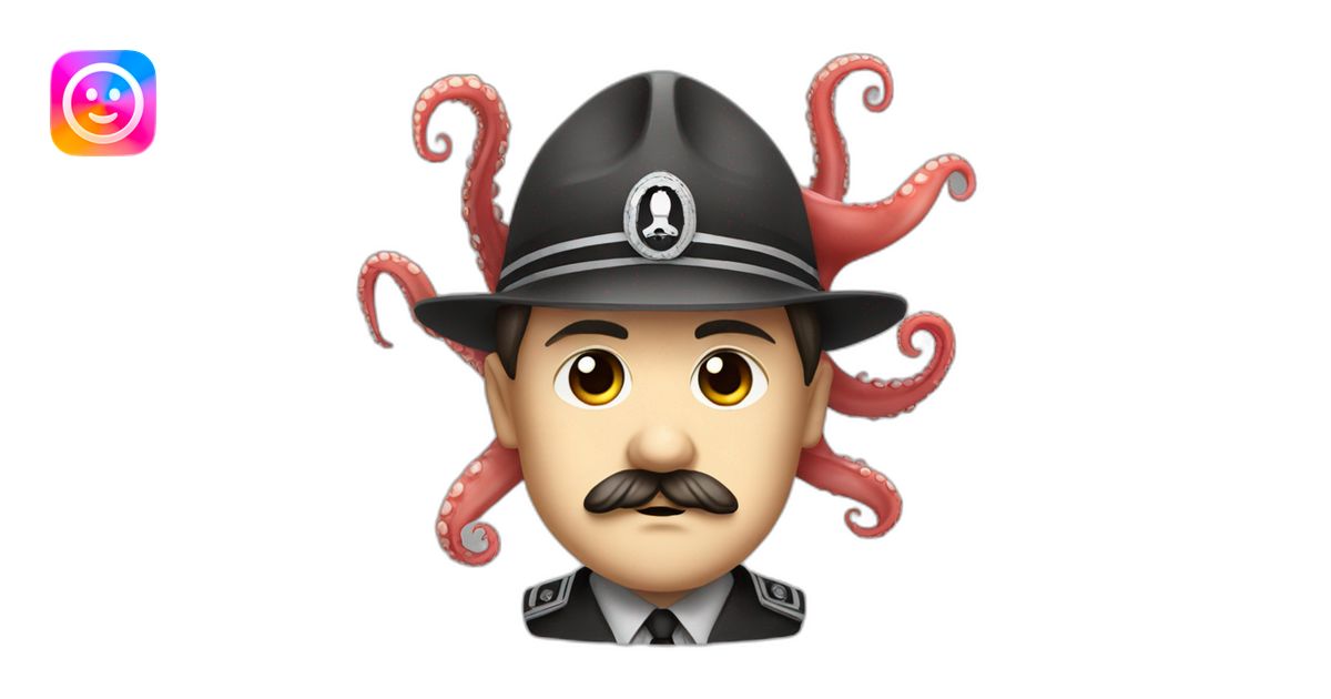 Adolf Hitler with an octopus on his head nice emoji | AI Emoji Generator