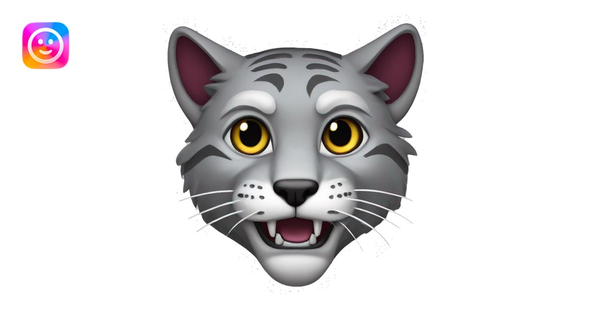 Garnet and grey wildcat school mascot emoji | AI Emoji Generator