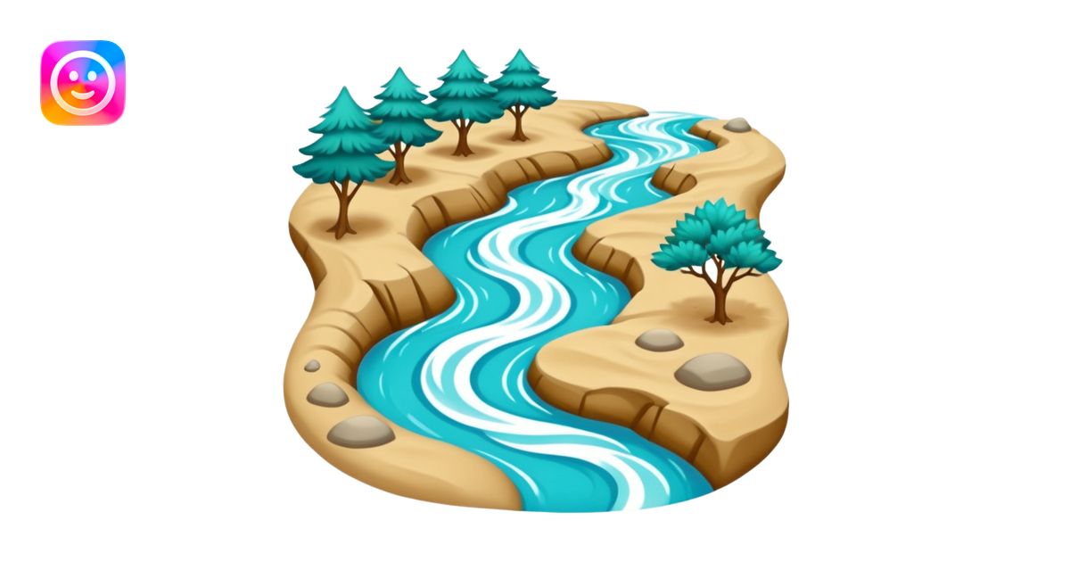 River stream in delta emoji | AI Emoji Generator