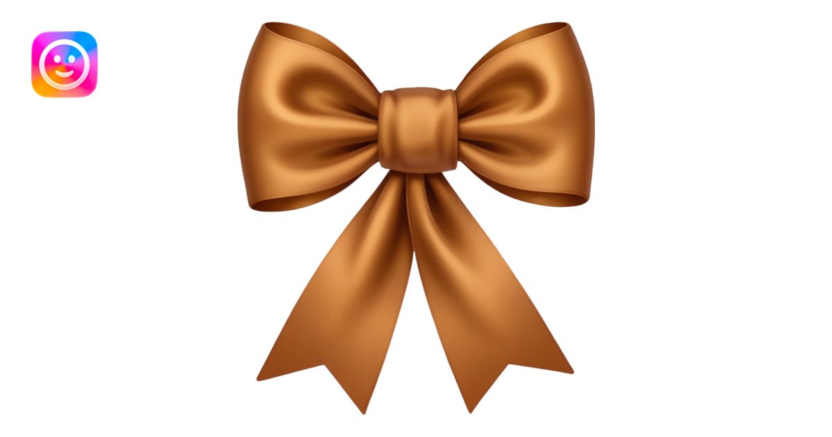 Brown ribbon and white emoji | AI Emoji Generator