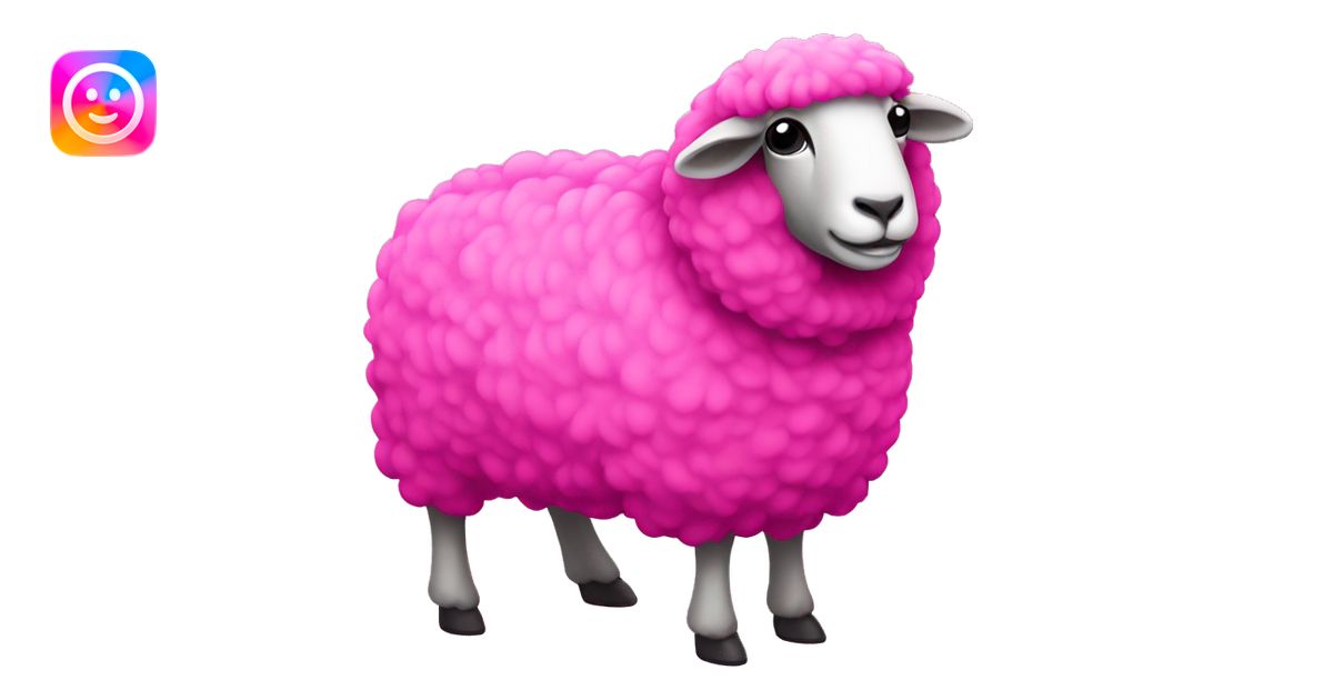 Hot pink full body sheep emoji | AI Emoji Generator