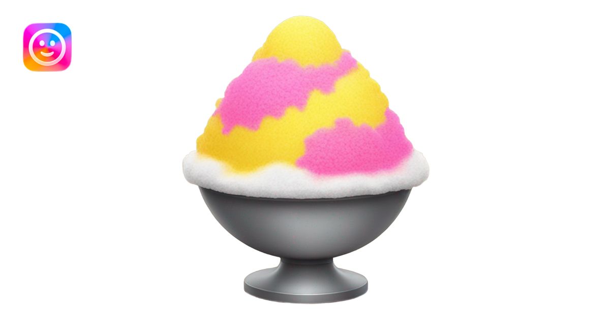 Yellow and pink shaved ice emoji | AI Emoji Generator
