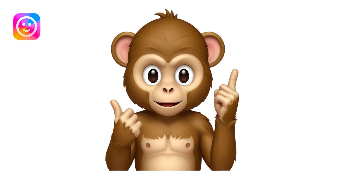 Monkey sticking up middle finger emoji | AI Emoji Generator
