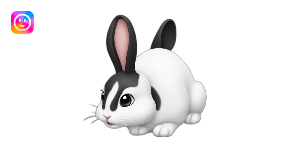 Black and white rabbit emoji | AI Emoji Generator