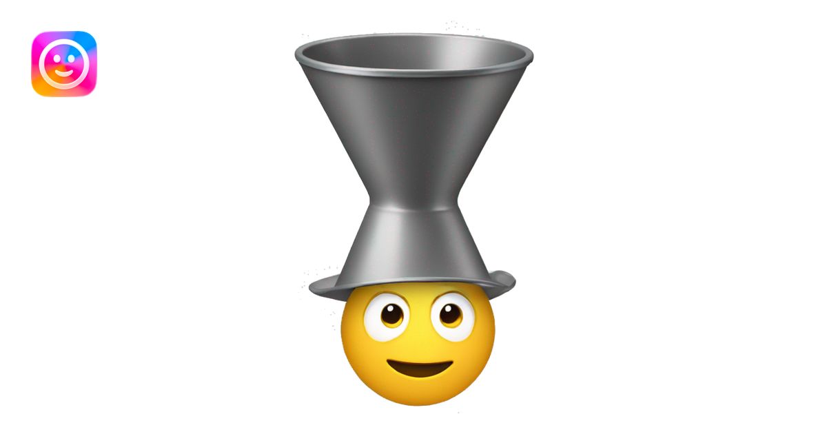 A funny men with a funnel upside down on his head emoji | AI Emoji ...