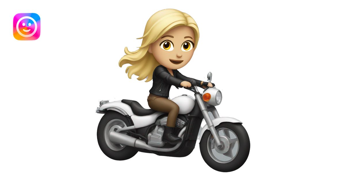 Blonde girl riding a motorcycle emoji | AI Emoji Generator