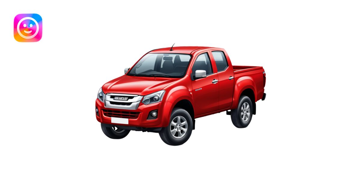 red isuzu d-max pickup truck emoji | AI Emoji Generator