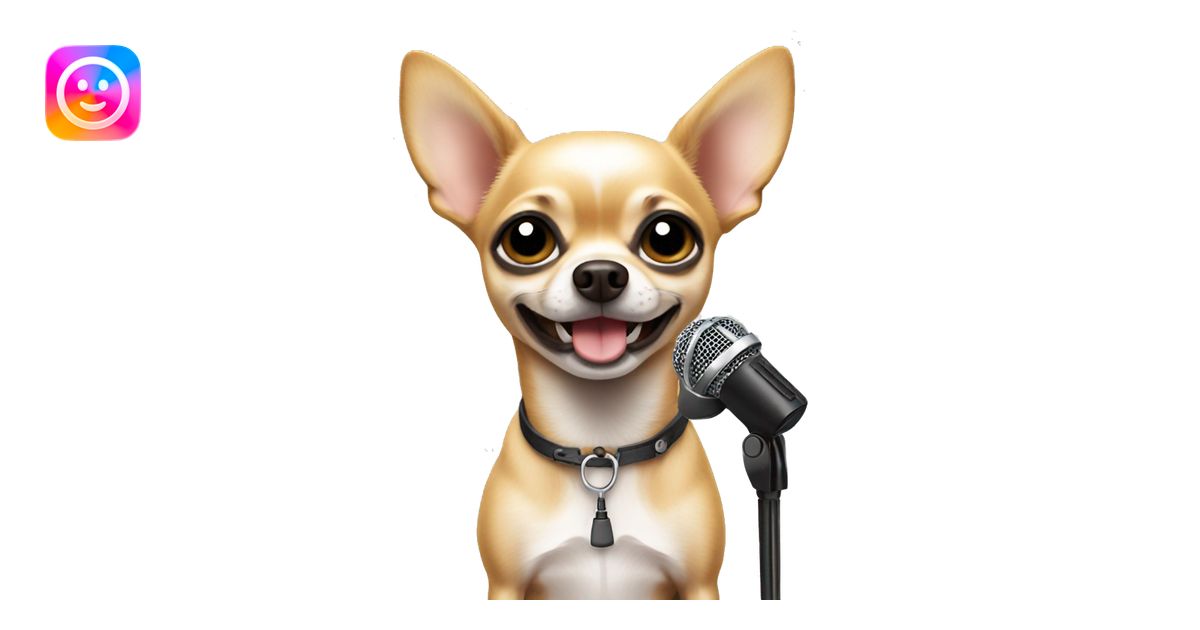 chihuahua singer with mic emoji | AI Emoji Generator