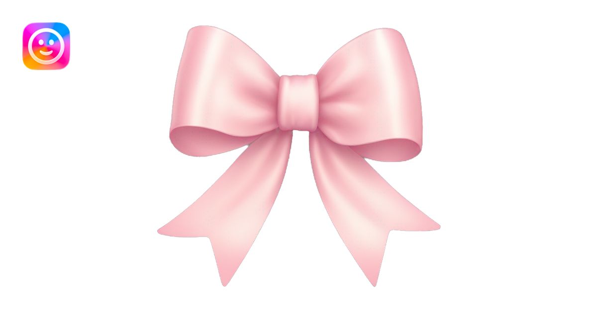 Pastel light pink ribbon bow emoji | AI Emoji Generator