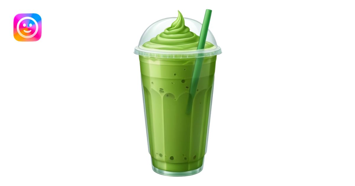 realistic green iced matcha drink to go drink emoji | AI Emoji Generator