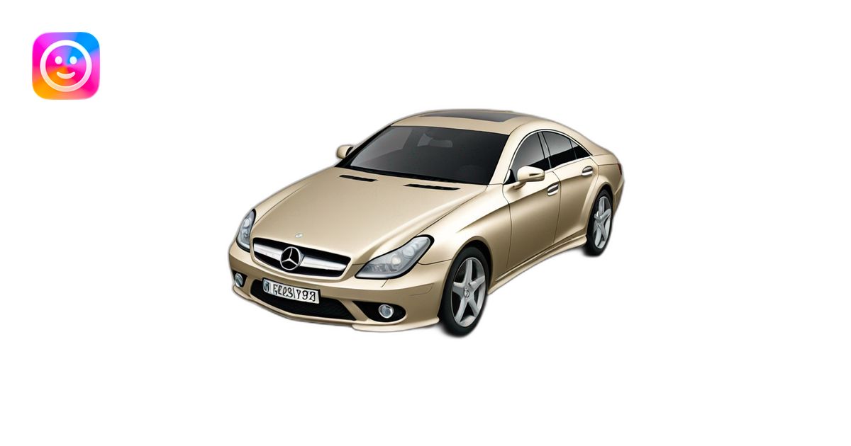 Mercedes CLS w219 color champagne front view emoji | AI Emoji Generator