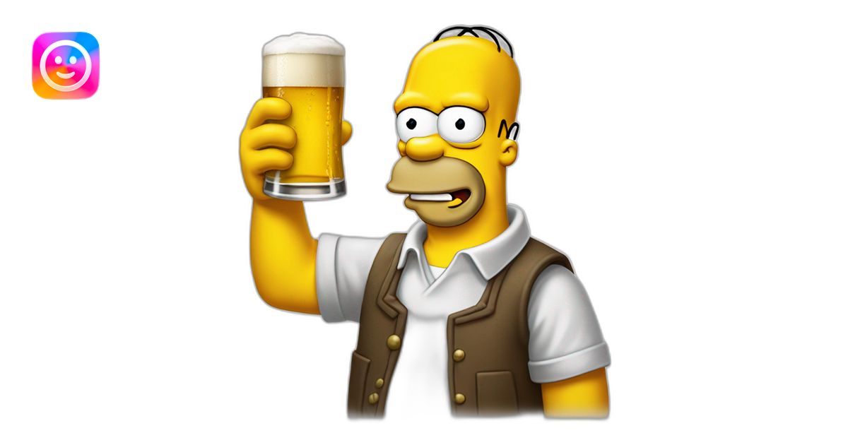 Homer simpson boit une bière emoji | AI Emoji Generator