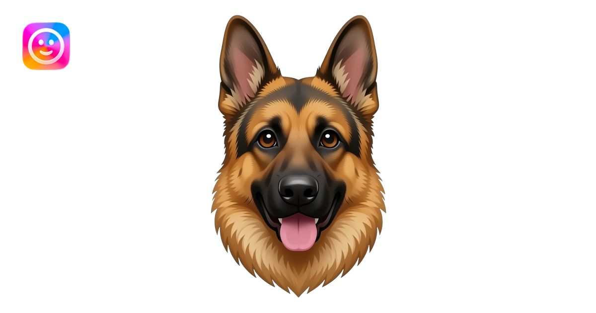 German sheperd black face emoji | AI Emoji Generator