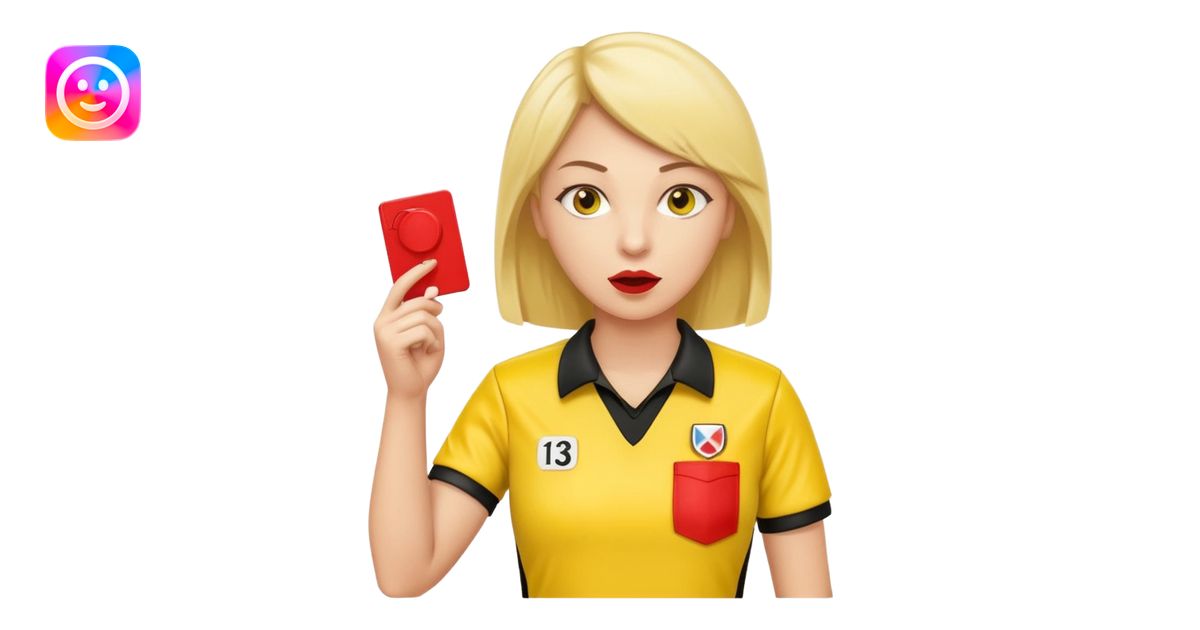 Female Referee – Confident Pose Wearing yellow referee shirt, blowing ...