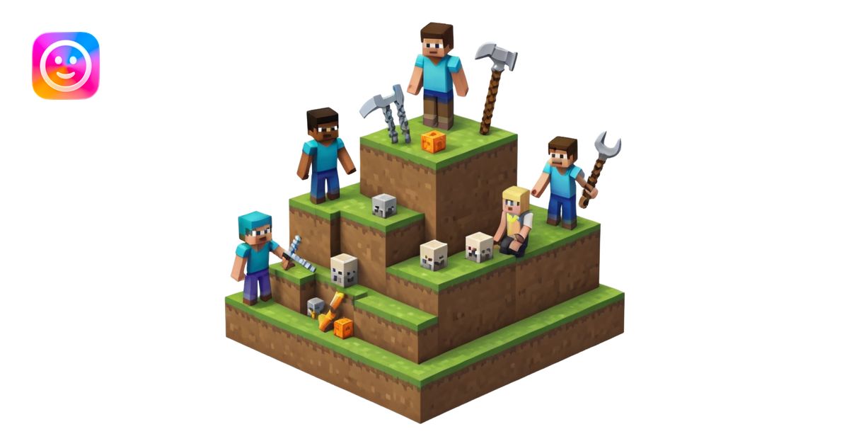 minecraft charectors building together a foundation emoji | AI Emoji ...