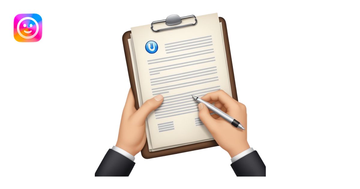 two hands passing a document emoji | AI Emoji Generator