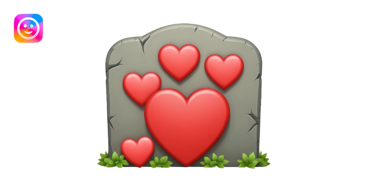 Headstone with hearts emoji | AI Emoji Generator