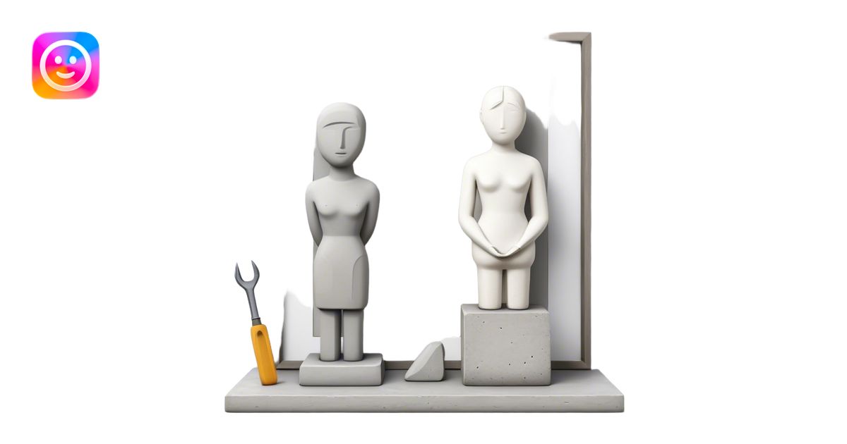Plaster sculpture and concrete sculpture, small and large, standing ...