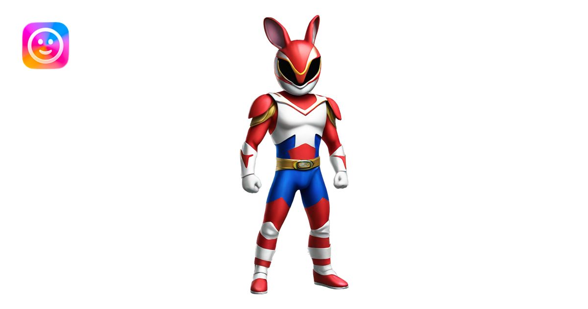 Rabbit Power ranger full body emoji | AI Emoji Generator