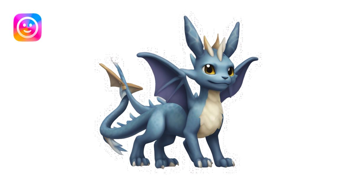 Drakeon Fakémon Dragon Eeveelution full body emoji | AI Emoji Generator