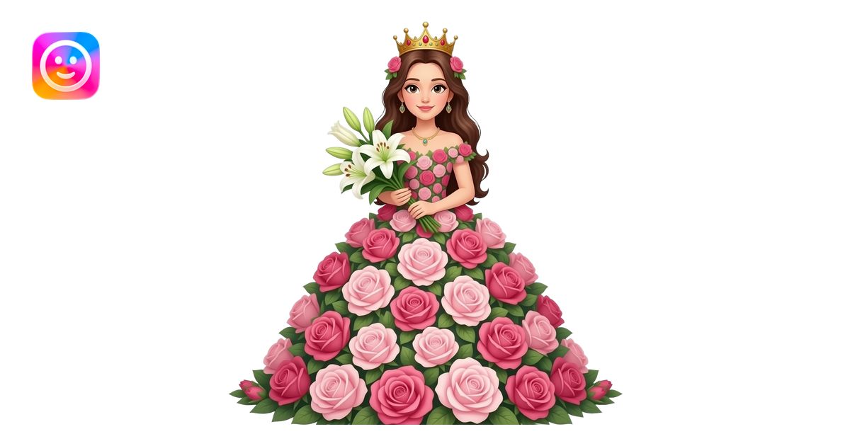 Floral Queen emoji | AI Emoji Generator