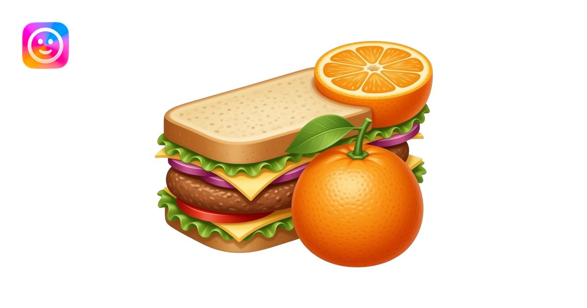 Turkey sandwich and a tangerine emoji | AI Emoji Generator