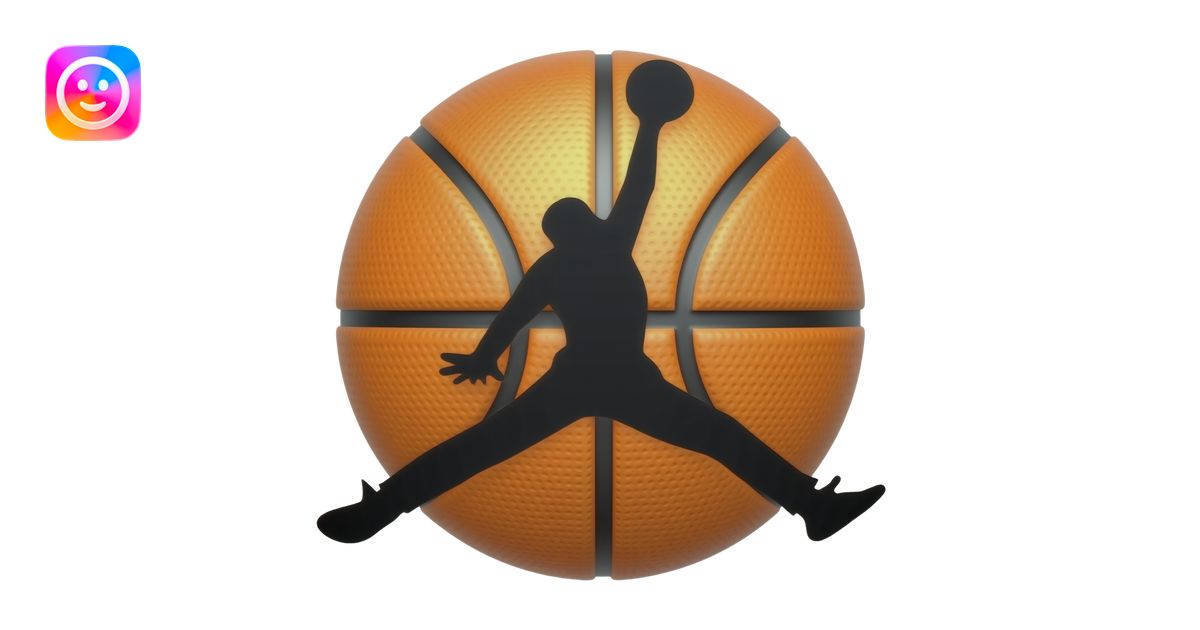 Basketball. Jumpman. Michael Jordan 23 black emoji emoji | AI Emoji ...