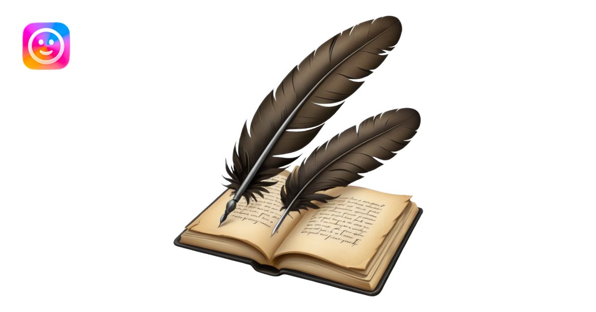feather quill writing in a book emoji | AI Emoji Generator