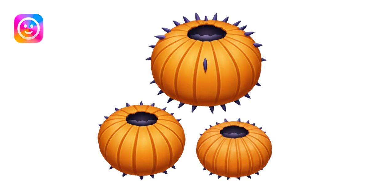Create a opened half sea urchin emoji emoji | AI Emoji Generator
