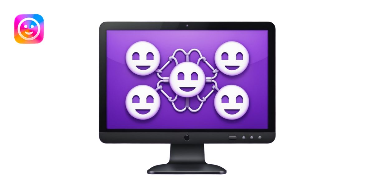 purple wide network group monitor emoji | AI Emoji Generator