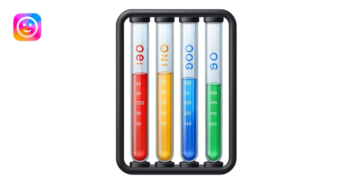 Labels on test tubes. emoji | AI Emoji Generator