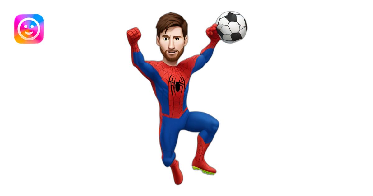 lionel messi as spider man kicking a ball emoji | AI Emoji Generator