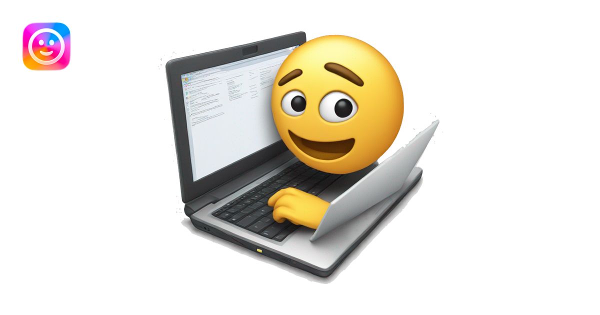 Laptop searching 3d emoji | AI Emoji Generator