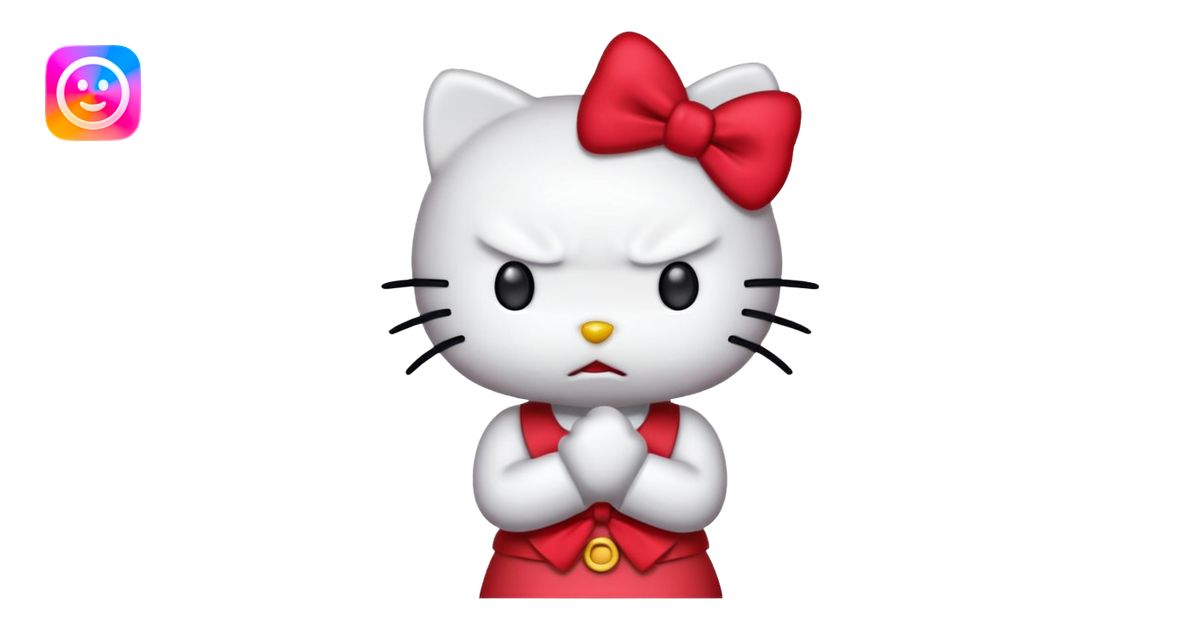 hello kitty with clenched fists, angry face emoji | AI Emoji Generator