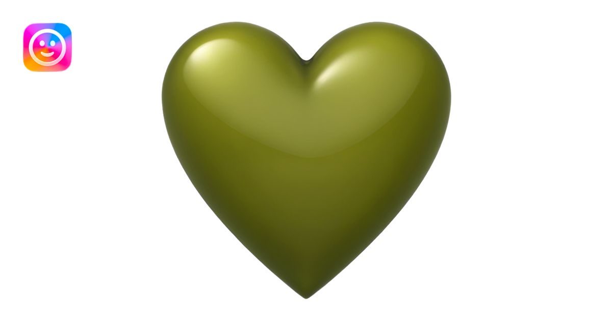 Olive green heart emoji | AI Emoji Generator
